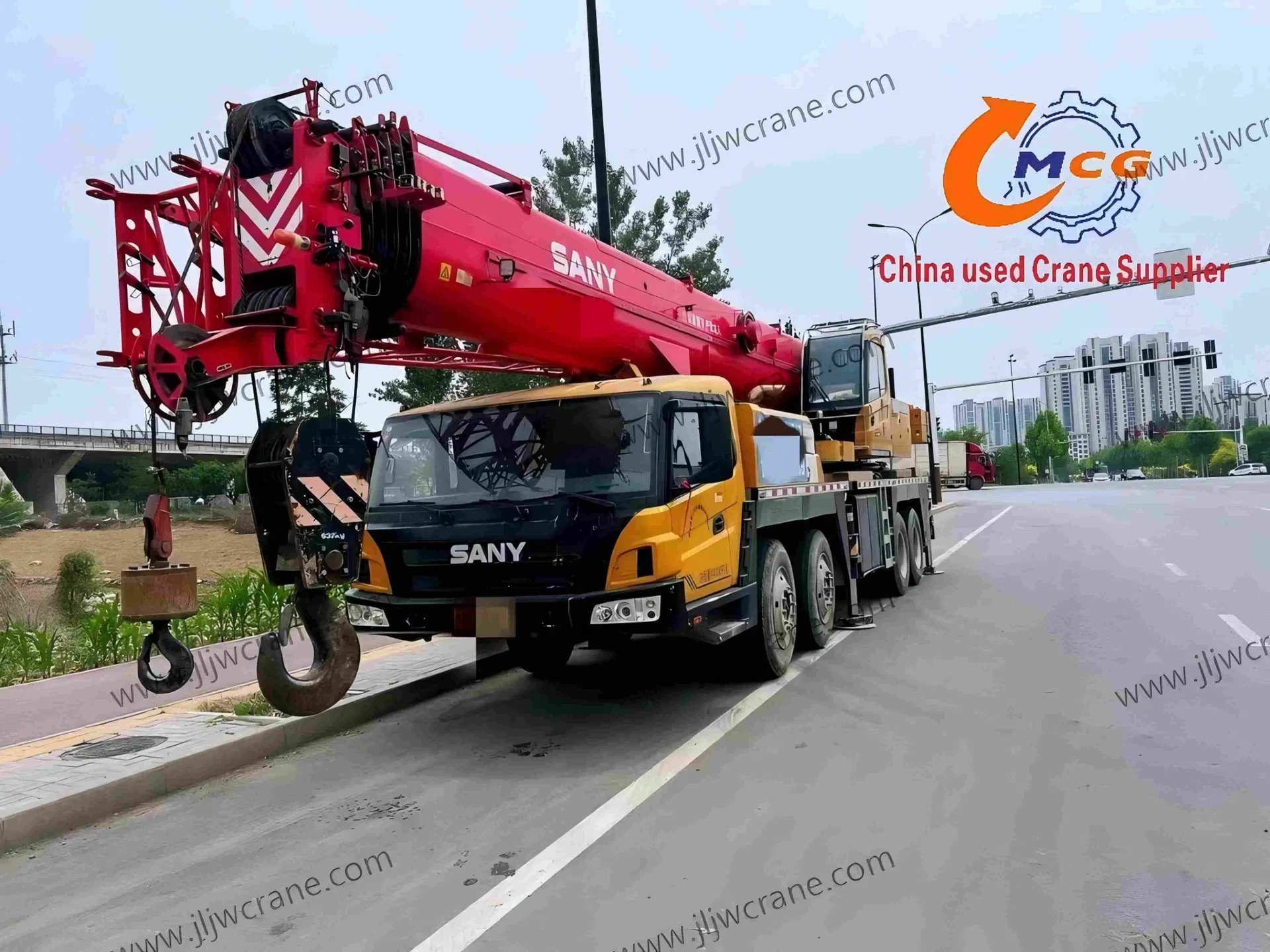 اچھے استعمال شدہ کرین 2020 ایس ٹی سی 55 ٹن SA NY تمام ٹیرین کرین ٹرک کرین