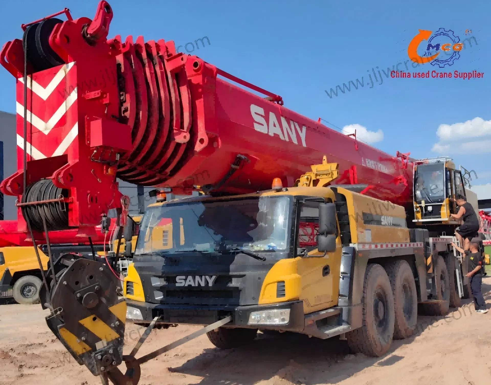 Crane m&oacute;vil usado Crane Sanysac 400 toneladas de gr&uacute;a de construcci&oacute;n de gr&uacute;as MAQUINARIA CRUNE Bomba excavadora de camiones Rig rotar plataforma de repuesto