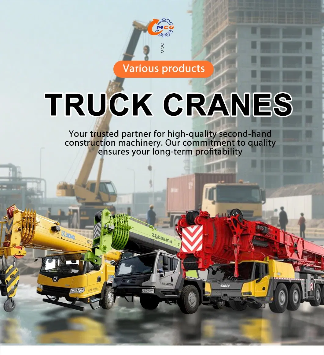 Camie de camion de travail lourd Machinerie de construction All Terrain Mobile Crane Job Site de travail 